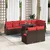 vidaXL vidaXL Vrtna sedežna garnitura 9 pcs Rjava in rdeča 100 x 55 x 73 cm, (5000020402)