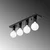 Opviq Luster Mirro-12230, 60x10 cm, 4xE27, Crni