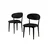 Hanah Home set trpezarijskih stolica Onex 4 kom, crna bukle tkanina, crne drvene noge