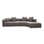 Atelier del Sofa Ugaona garnitura Gondol 105x70x180cm Siva