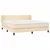 Vidaxl Box spring postelja z vzmetnico krem 180x200 cm blago
