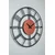 WALLXPERT Dekorativni metalni zidni sat Myk9911 Crna Orange