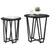 Set pomoćnih stolića 2 pcs Crni hrast