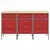 Radni ormar s ladicama 3 pcs Crvena i siva 150 x 55 x 85 cm