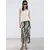 MANGO Hlače LIFE  ecru / črna