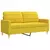 3-dijelni set sofa s tabureom i jastucima svjetložuti tkanina
