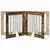 Vrata za pse s postoljem 6 pcs Dimljeni hrast 80 x 80 cm