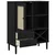 Visoka komoda SENJA crna izgled ratana 90x40x112 cm borovina