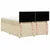 Vidaxl Box spring postelja z vzmetnico krem 140x190 cm blago