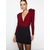 Trendyol Burgundy Double Breasted Collar Accessory Bodysuit