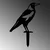 Aberto Design Dekorativna figura Bird 02, 46x32 cm, 1.5 mm