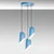 Opviq Luster Kesik-6176-3, 75-121cm, 40 cm, 3xE27, Plavi