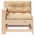 Vrtna sofa s naslonom za ruke i jastukom od masivne borovine