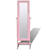 vidaXL Stojeći ormarić za nakit s LED svjetlom i ogledalom, Ružičasti