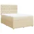 vidaXL Box spring postelja z vzmetnico krem 140x190 cm blago