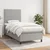 vidaXL Box spring postelja z vzmetnico svetlo siva 90x200 cm blago