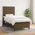 Vidaxl Box spring postelja z vzmetnico temno rjava 100x200 cm blago