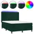 vidaXL Box spring postelja z vzmetnico LED tem. zelena 140x200cm žamet