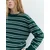 Pull&Bear Pulover temno zelena/bela