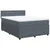 Vidaxl Box spring postelja z vzmetnico temno siva 140x200 cm žamet