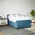 Vidaxl Box spring postelja z vzmetnico modra 160x200 cm žamet