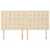 Vidaxl Vzglavje postelje kremne barve 180x5x118/128 cm blago