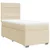 Vidaxl Box spring postelja z vzmetnico krem 90x200 cm blago