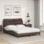 vidaXL vidaXL Postelja z vzmetnico rjava 140x190 cm umetno usnje, (21166126)