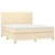 Vidaxl Box spring postelja z vzmetnico krem 180x200 cm blago