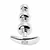SuperLove Triple Bead Anal Plug Silver-Clear Gem