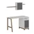 Hanah Home radni sto sa policom Venaro Set 2 (Desk + Small Bookcase), beli / orah