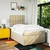 Vidaxl Box spring postelja z vzmetnico krem 120x200 cm blago