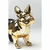 Meblo Trade Kasica Bulldog gold-black 27.5x34x14.5 cm