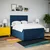 Vidaxl Box spring postelja z vzmetnico modra 140x200 cm blago