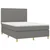 Vidaxl Box spring postelja z vzmetnico LED temno siva 140x190 cm blago