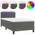Krevet box spring s madracem LED tamnosivi 80 x 200 cm baršun