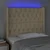 LED uzglavlje krem 93 x 16 x 118/128 cm od tkanine