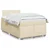 Vidaxl Box spring postelja z vzmetnico krem 120x190 cm blago