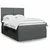 Vidaxl Box spring postelja z vzmetnico temno siva 160x200 cm blago