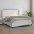 Krevet box spring s madracem LED bijeli 160x200 cm umjetna koža
