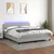 vidaXL Box spring postelja z vzmetnico LED sv. siva 160x200 cm blago