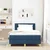 Vidaxl LED Box Spring Postelja z LED trakami Modra 120 x 190 cm blago