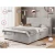 Svetlo siva boxspring postelja s prostorom za shranjevanje 140x200 cm Lysa – Ropez