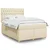 Vidaxl Box spring postelja z vzmetnico krem 160x200 cm blago