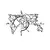 Wallity Zidna dekoracija World Map Metal Decor 2, Crna
