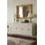 Hanah Home komoda Salkim 150, 125 cm, bela / travertin / zlatna