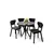 Hanah Home Trpezarijski set, 5 komada, Crni