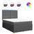 VIDAXL Box spring postelja z vzmetnico temno siva 140x200 cm blago