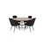 Venture Design Jedilna miza in stol komplet Copenhagen miza 75x140x140 cm stol 66x88,5x50 cm rjava črna