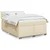 Vidaxl Box spring postelja z vzmetnico krem 140x190 cm blago